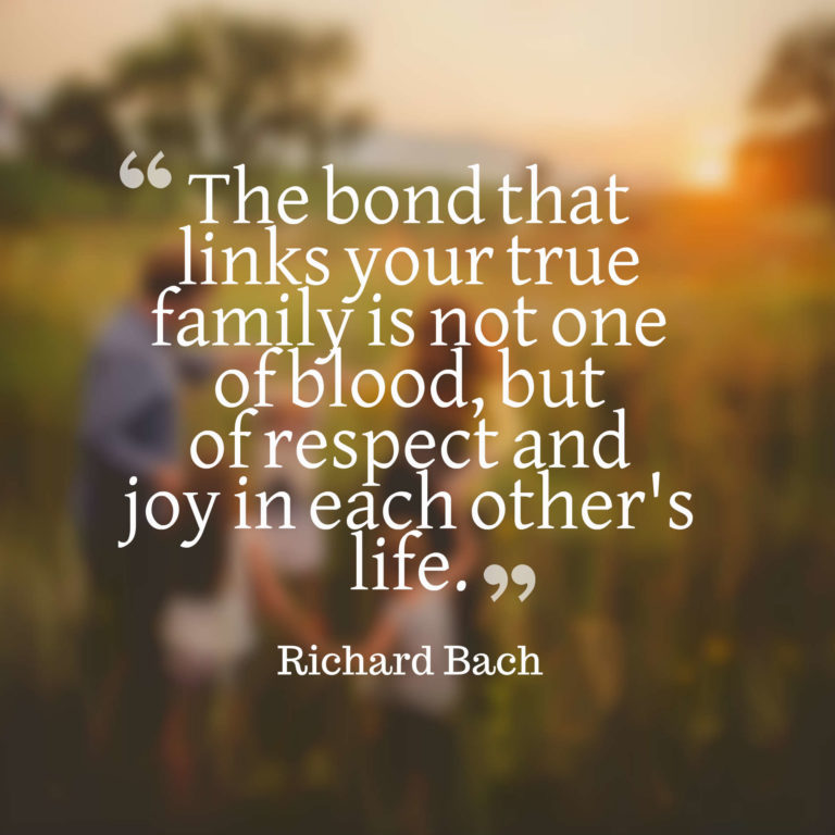 The bond that links your true family is not one of blood, but of respect and joy in each other's life.