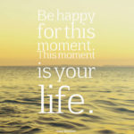 Be happy for this moment. This moment is your life.