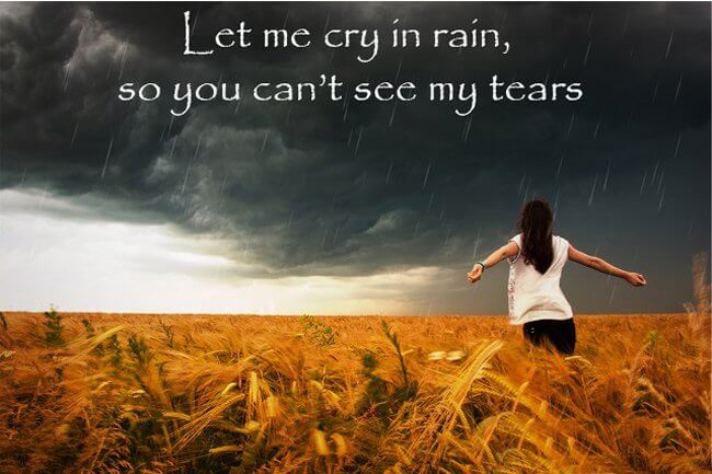 Let me cry in rain love failure quotes